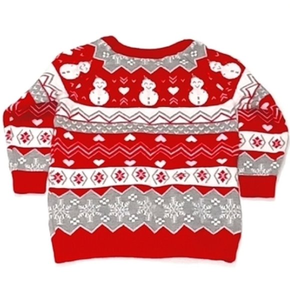 George baby red, white, and grey knit fair isle sweater US 6-12M - Picture 2 of 5